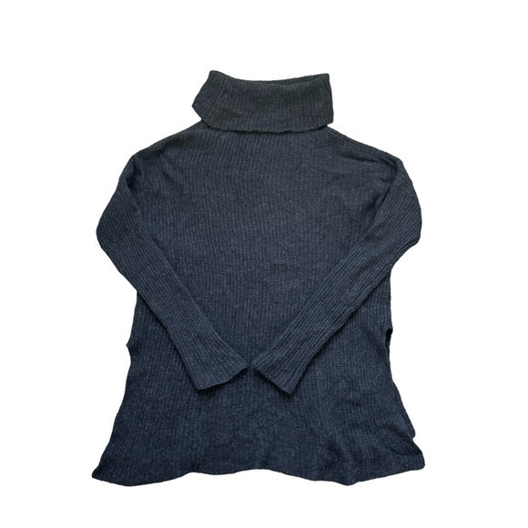 Eileen Fisher Oversized Charcoal‎ Dark Grey Wool & Yak Turtleneck Sweater - Picture 1 of 11